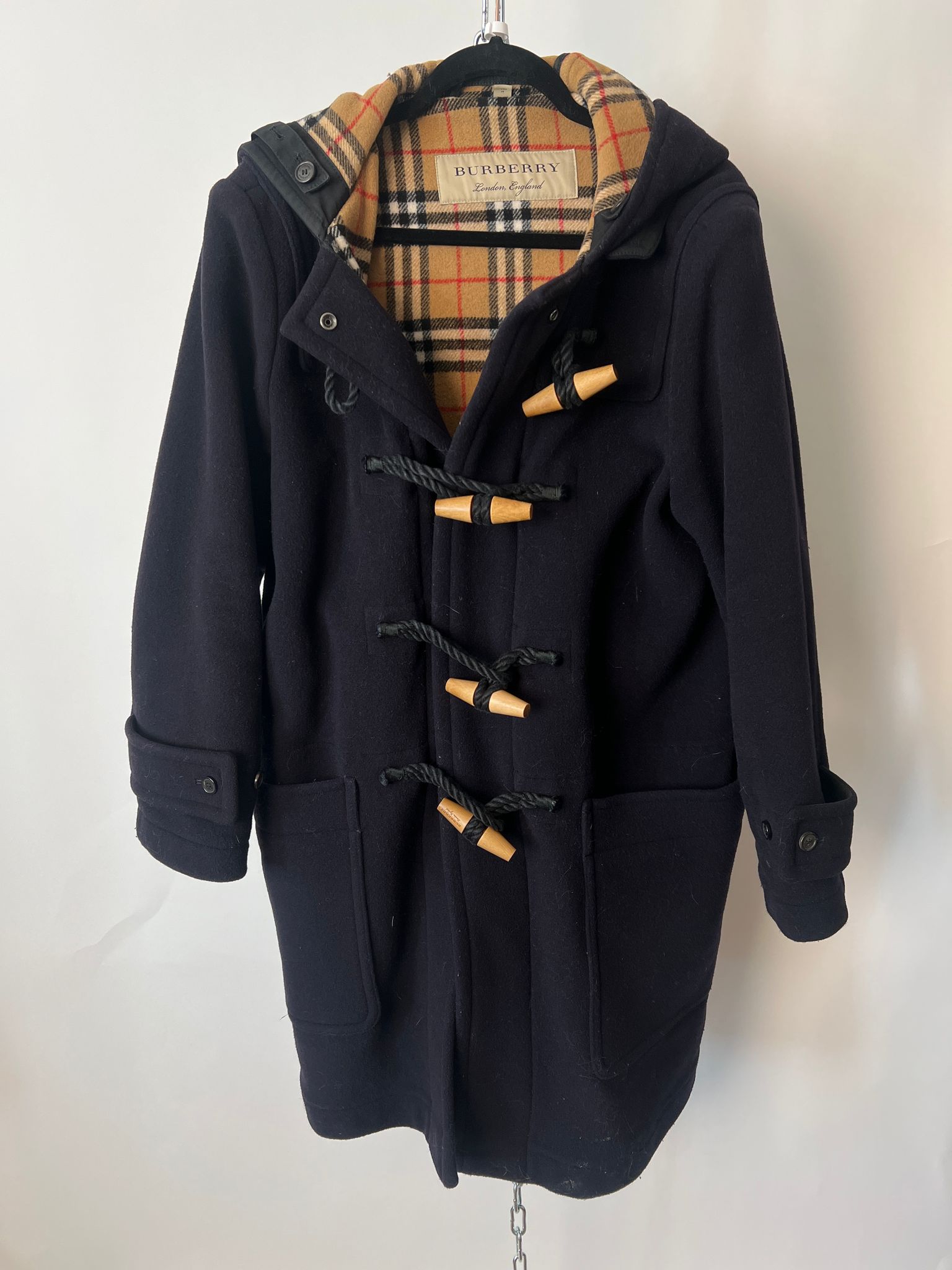 Duffle Coat Burberry Mantel Dunkelblau Mantel Duffle Coat –