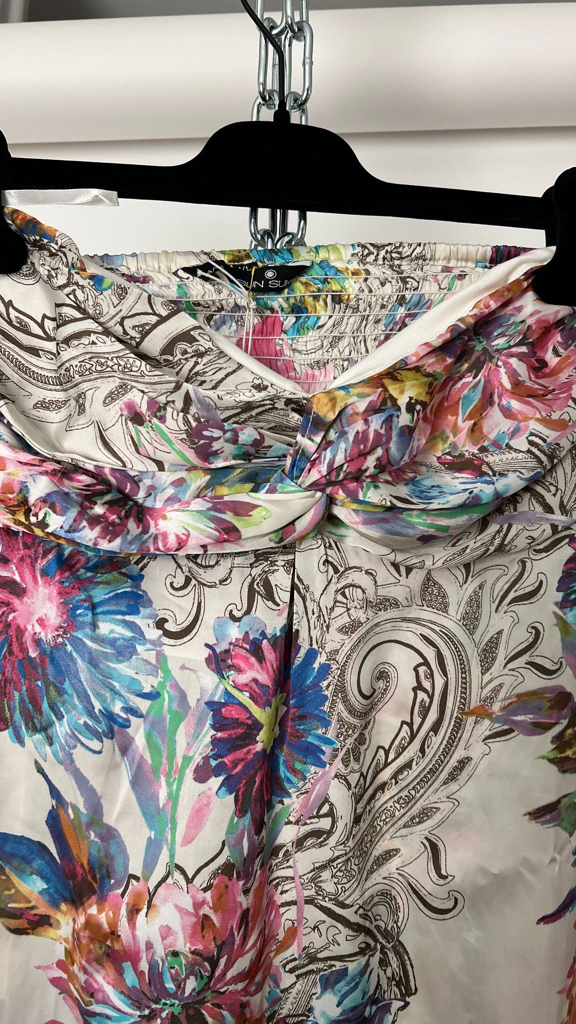 Bandeau-Kleid gemustert
