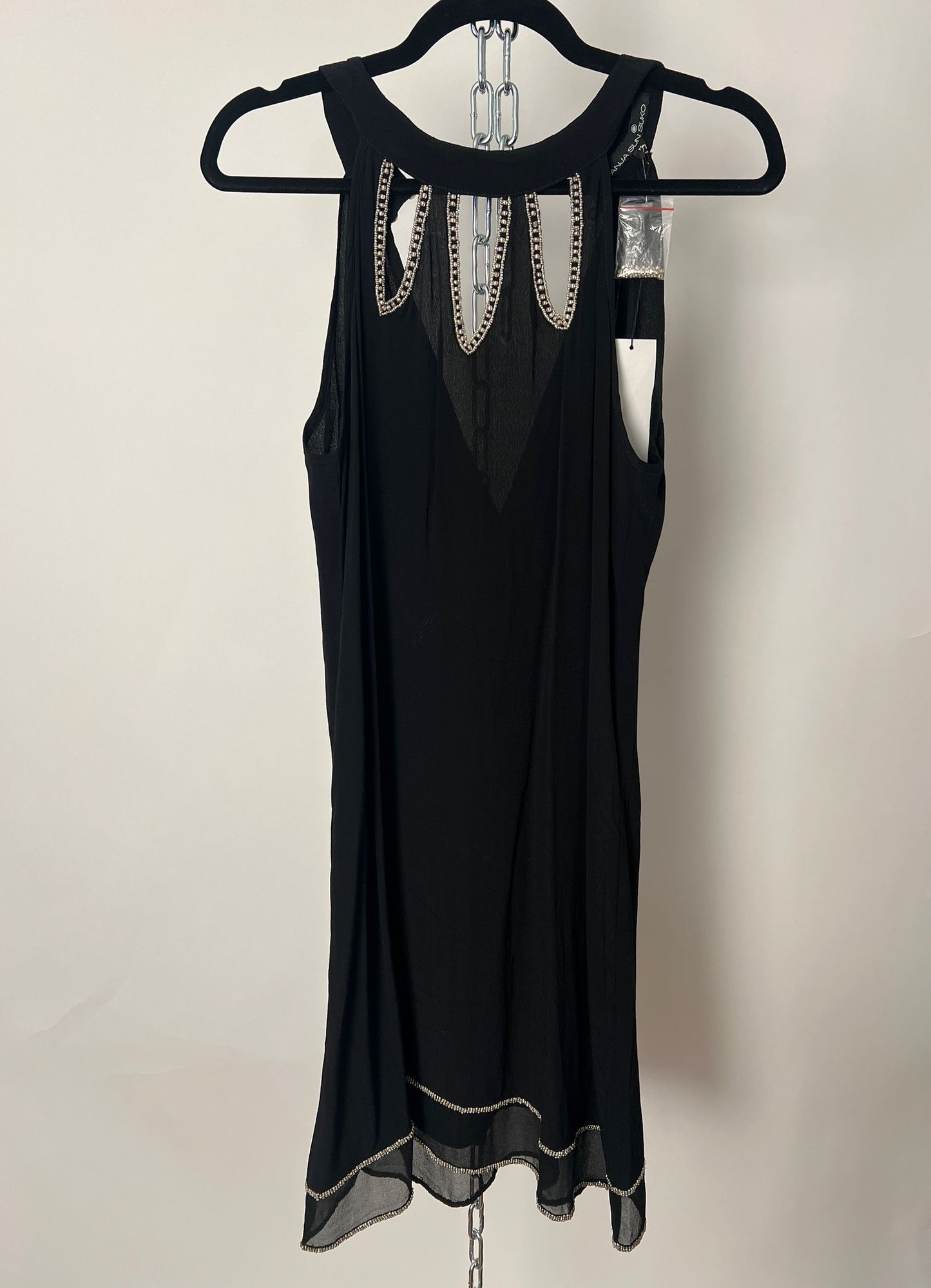 Neckholder-Kleid mit Paillettenkragen