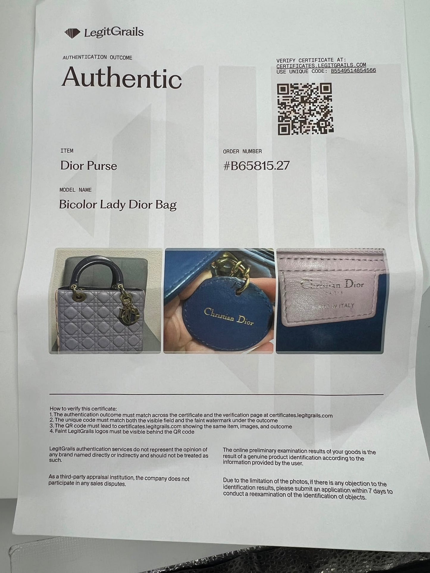 Lady Dior Bicolor Medium Tasche