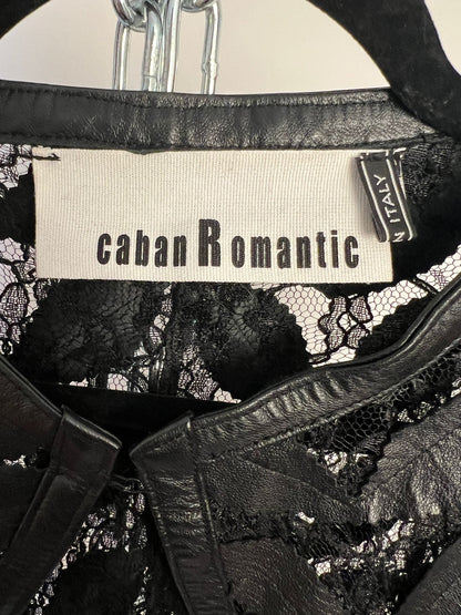 Jacke mit Leder und Spitze