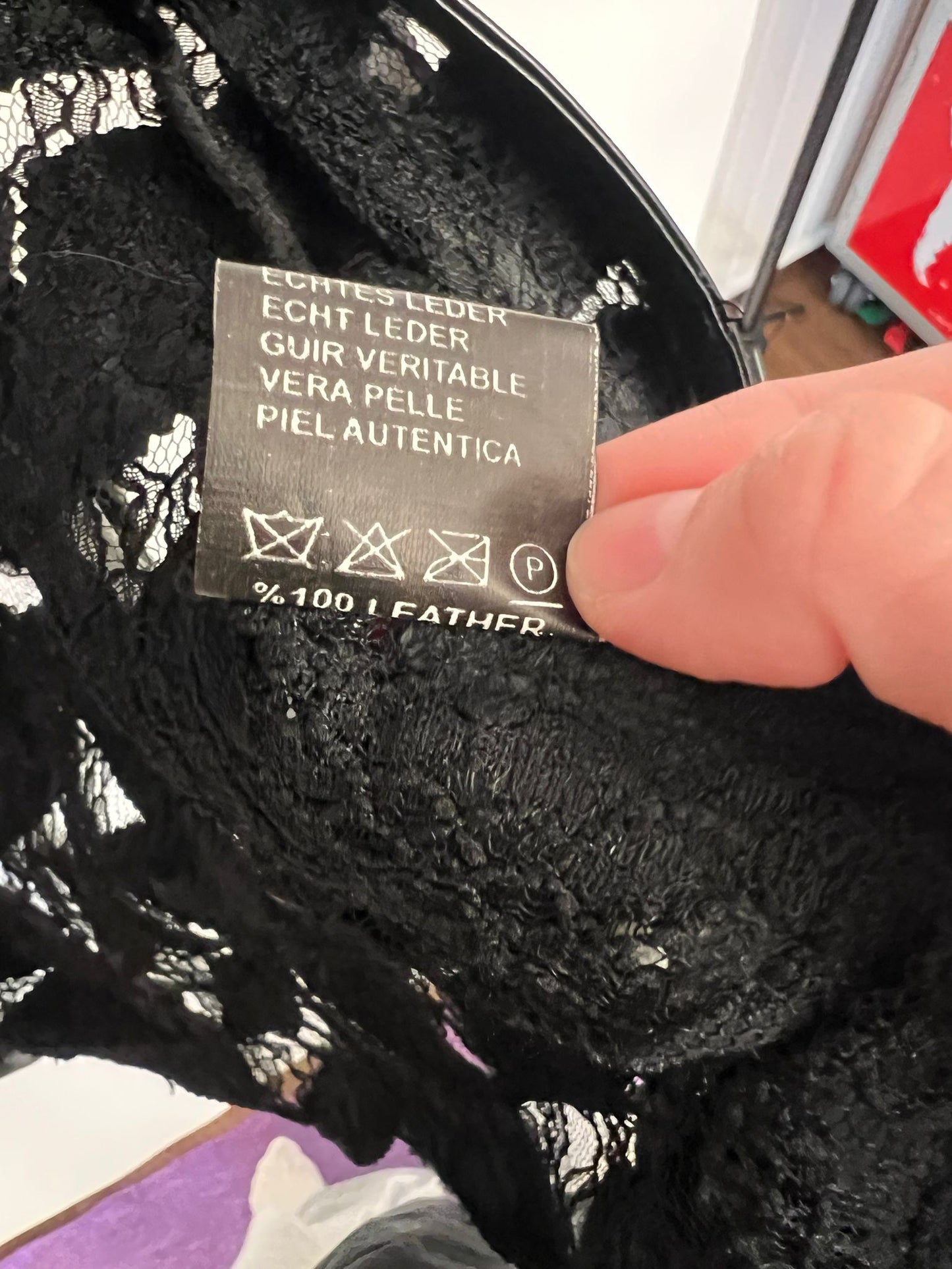 Jacke mit Leder und Spitze