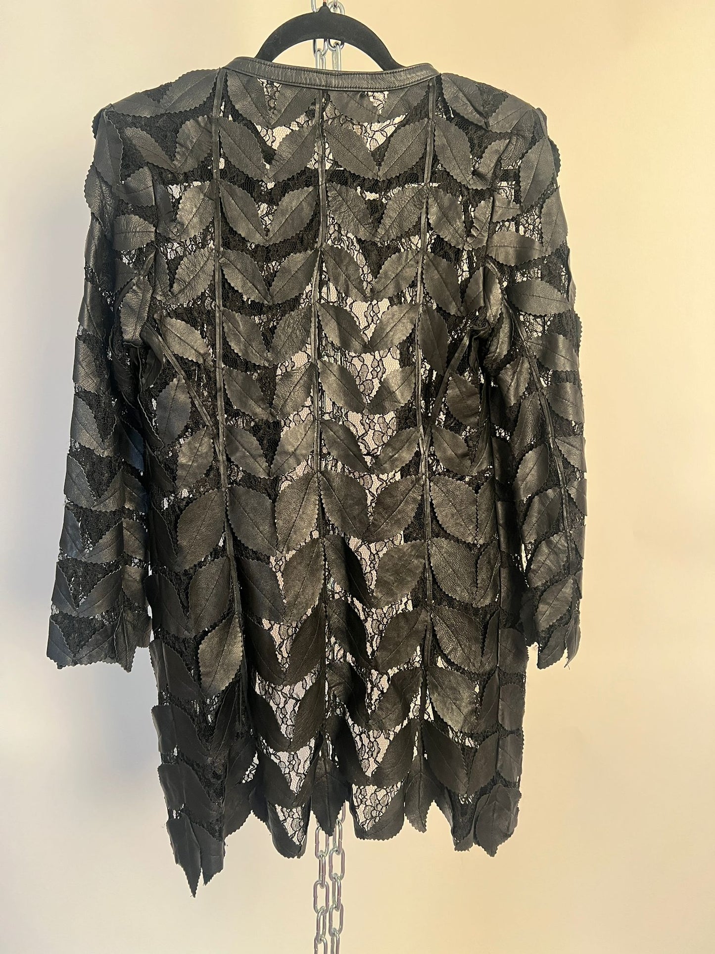 Jacke mit Leder und Spitze