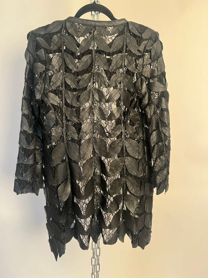 Jacke mit Leder und Spitze