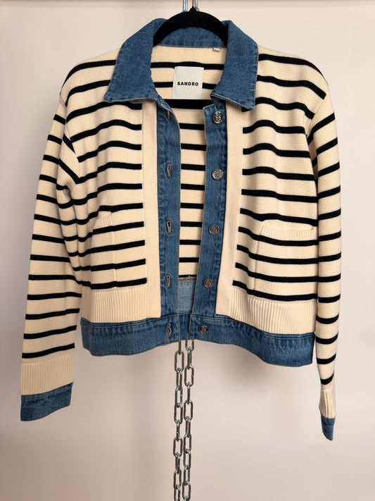 Cardi-Coat (Strick+Denim Jacke)