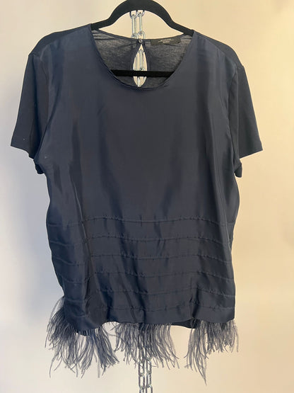 Shirt mit Straussenfedern