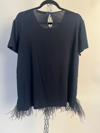 Shirt mit Straussenfedern