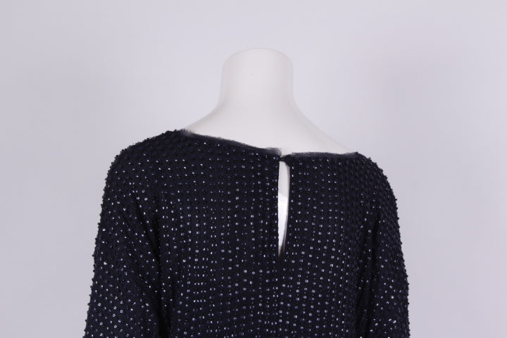 Midikleid mit Ärmeln und Pailletten