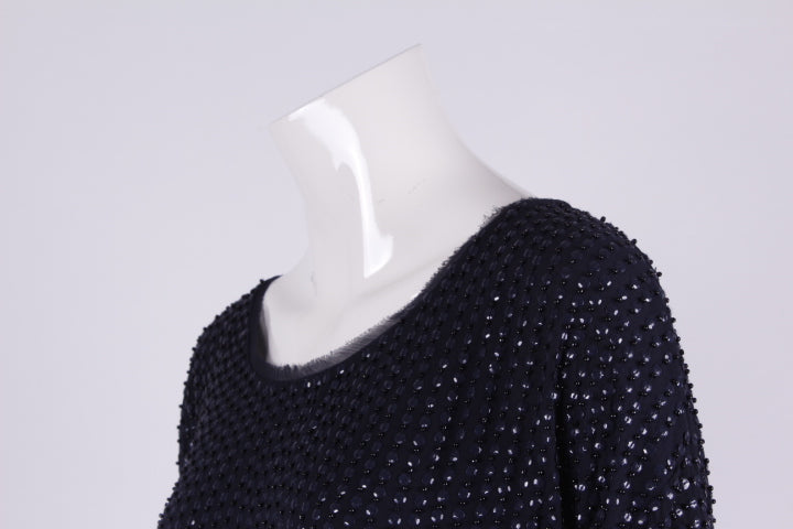Midikleid mit Ärmeln und Pailletten