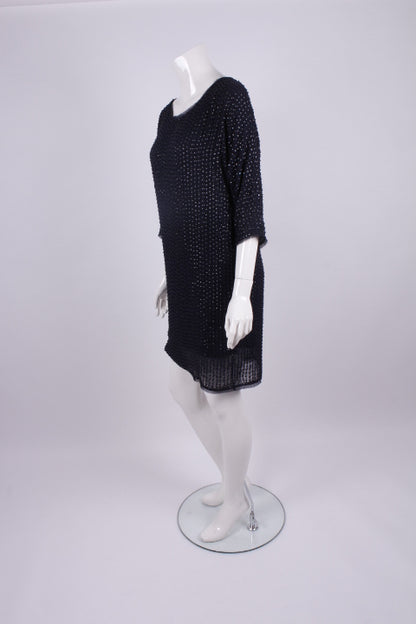Midikleid mit Ärmeln und Pailletten