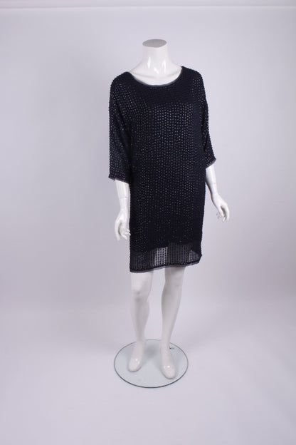 Midikleid mit Ärmeln und Pailletten