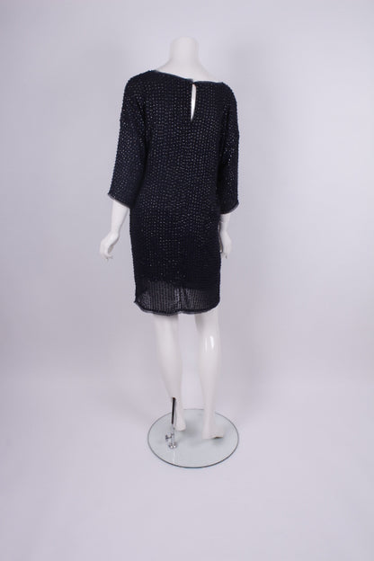 Midikleid mit Ärmeln und Pailletten