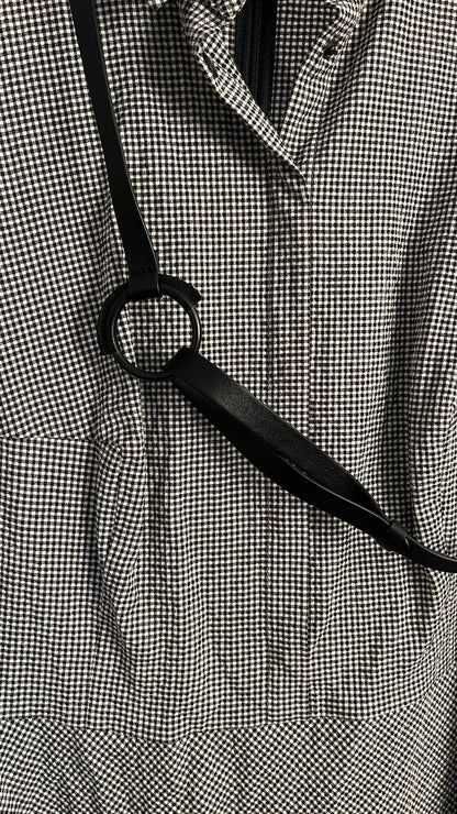 Karo-Kleid mit Gürtel