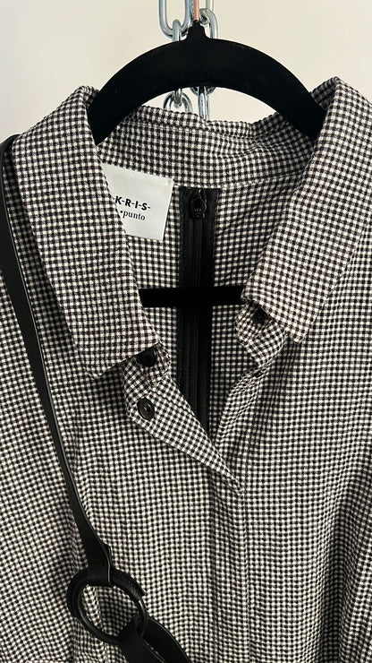 Karo-Kleid mit Gürtel