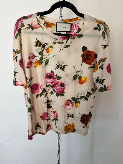 Shirt mit Blumen und Bienen