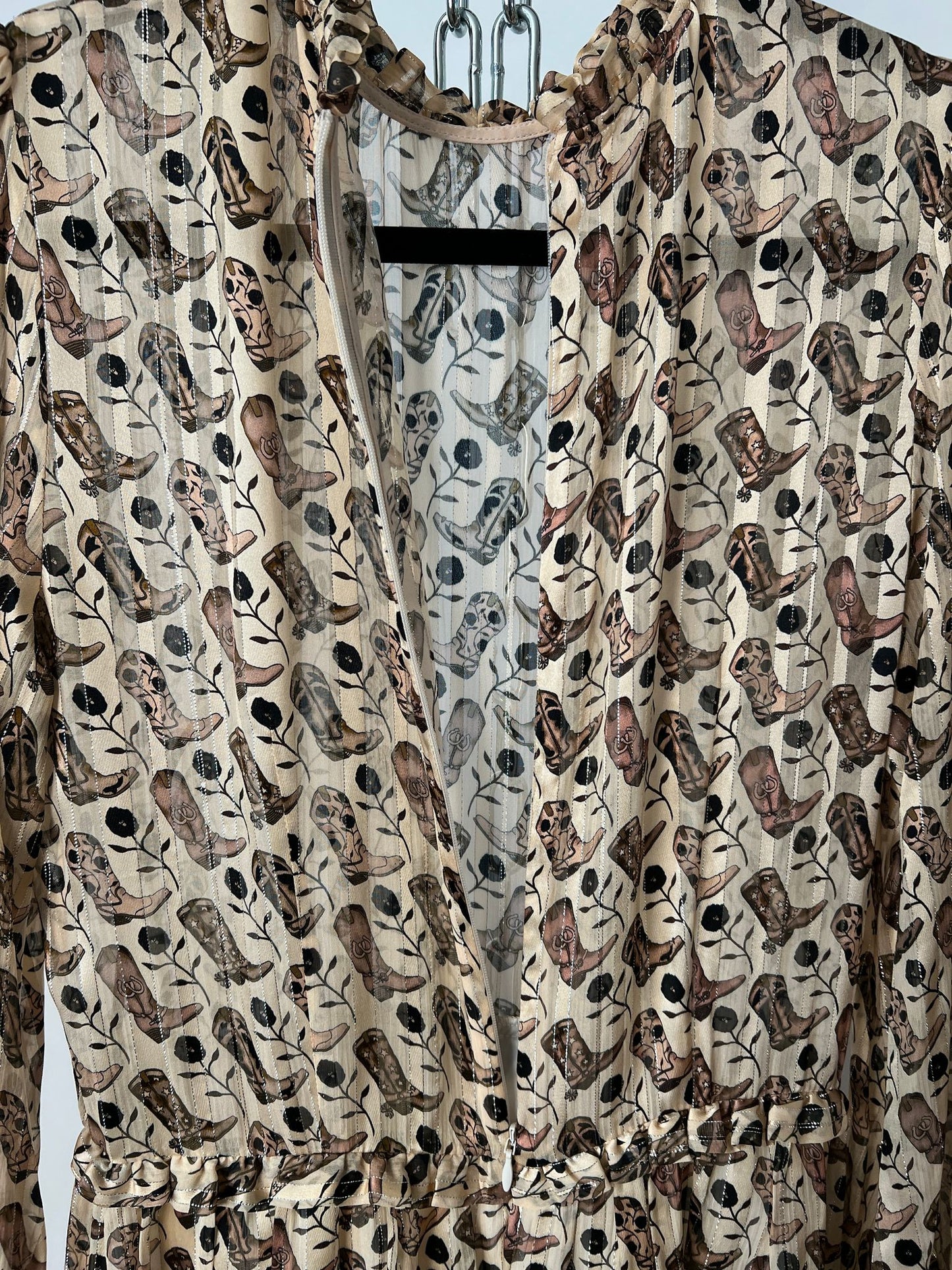 Kleid mit Cowboy Boots Print