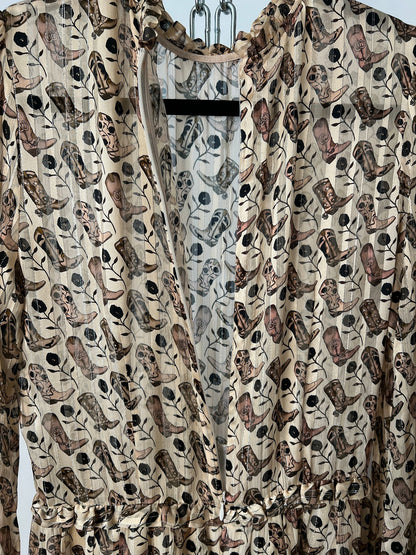 Kleid mit Cowboy Boots Print