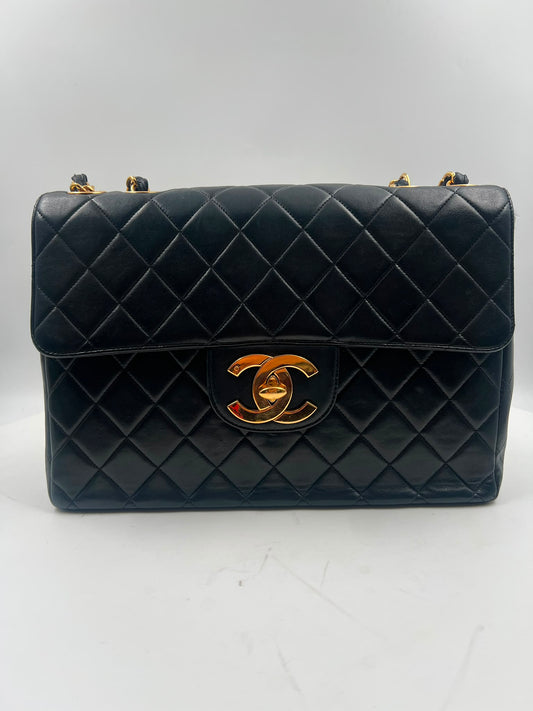 Chanel Single Flap Bag Jumbo schwarz vintage (1991-1994)