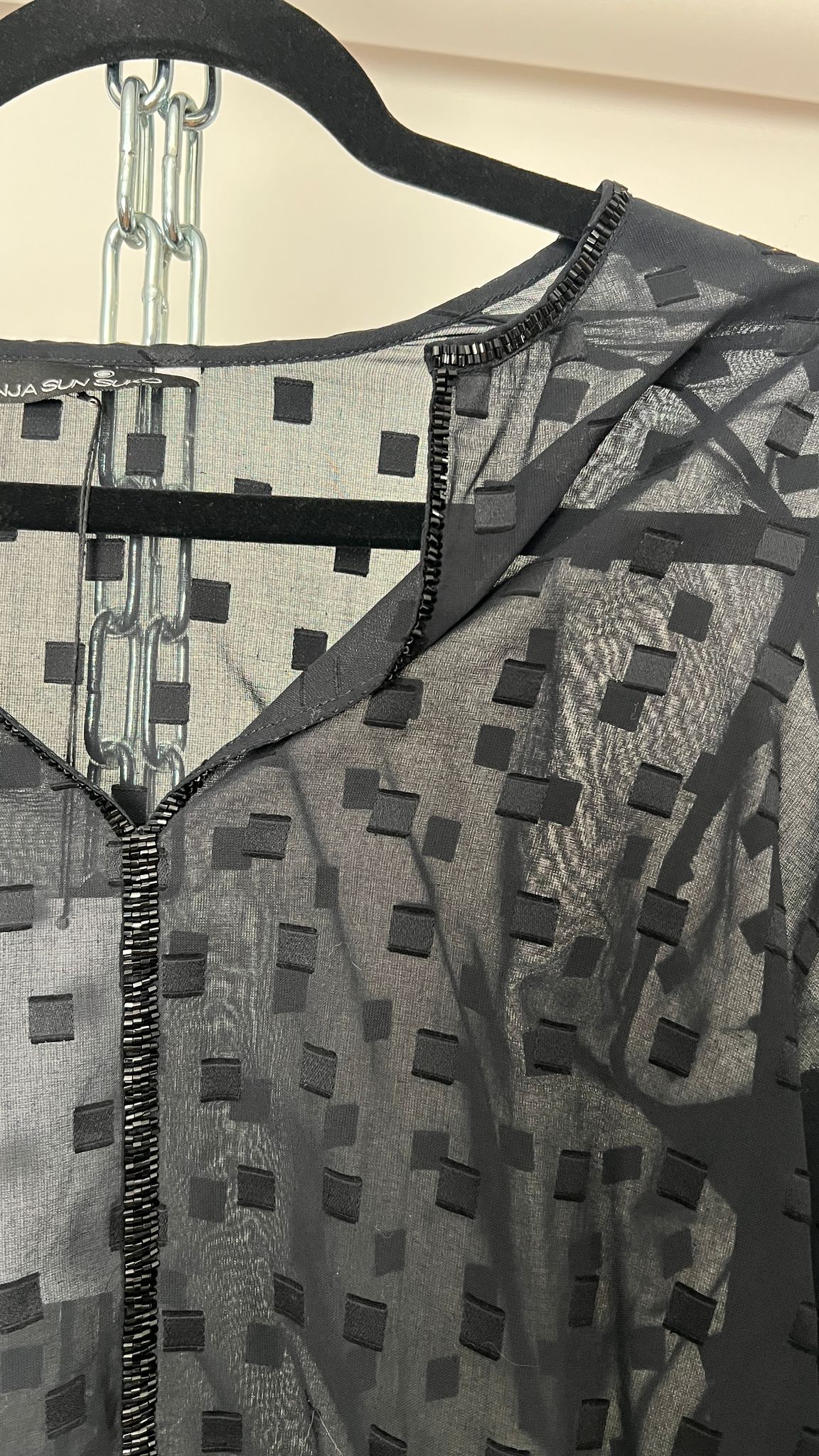 Bluse mit Viereck-Muster