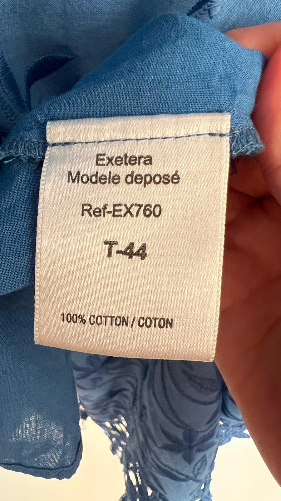 Kleid mit Spitze, Exetera, blau