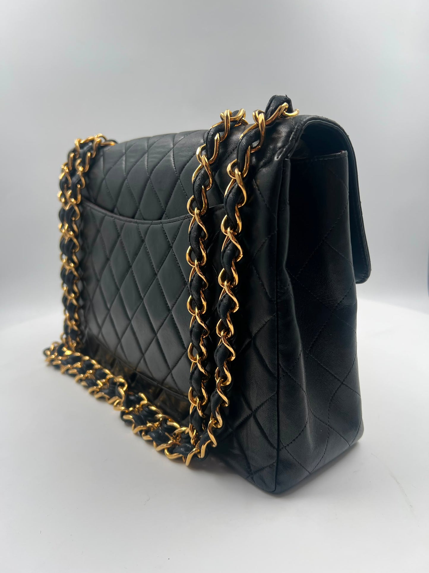 Chanel Single Flap Bag Jumbo schwarz vintage (1991-1994)