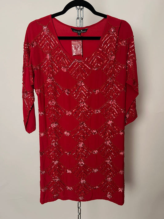 Pailletten-Kleid mit 3/4-Ärmeln
