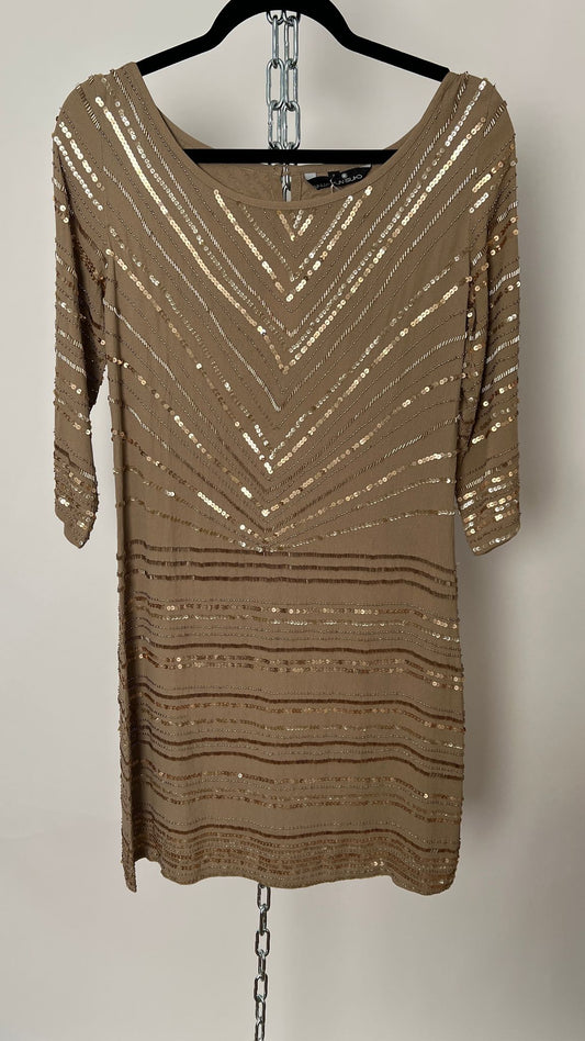 Pailletten-Kleid mit Knöpfen hinten