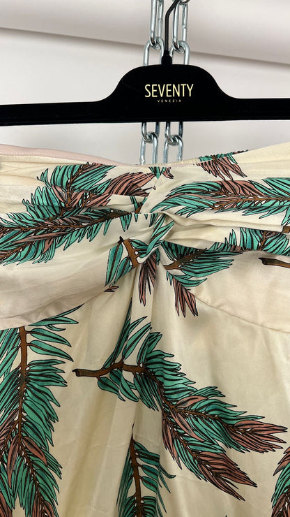 Bandeau-Kleid mit Pfauenfedern