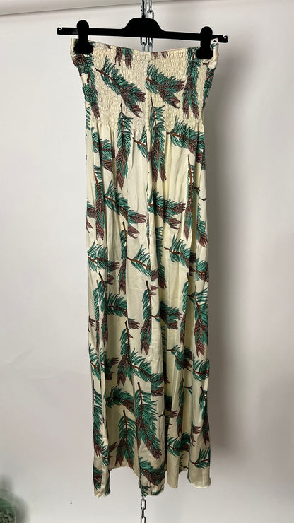 Bandeau-Kleid mit Pfauenfedern