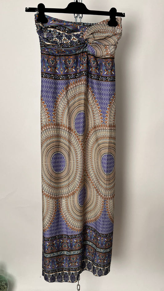 Bandeau-Kleid gemustert