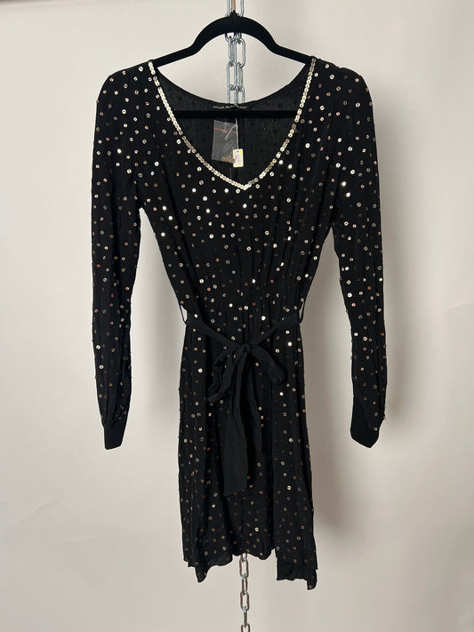 Pailletten-Kleid mit V-Ausschnitt