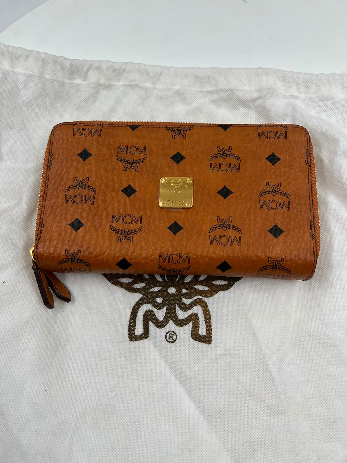 Reise-Portemonnaie, MCM, cognac