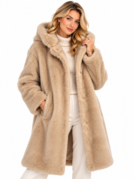 Teddy-Mantel, Michael Kors, beige