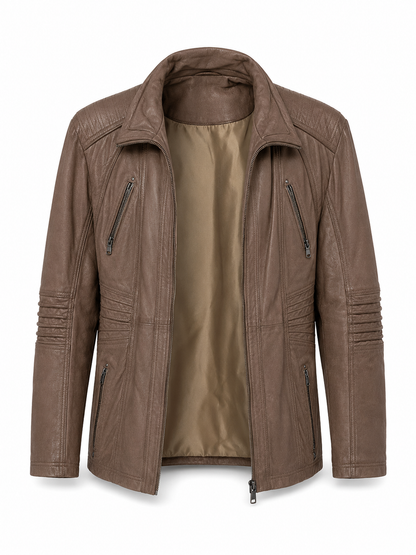 Lederjacke, Mainpol, braun