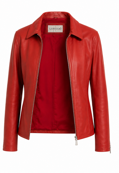 Lederjacke, Leonardo, rot