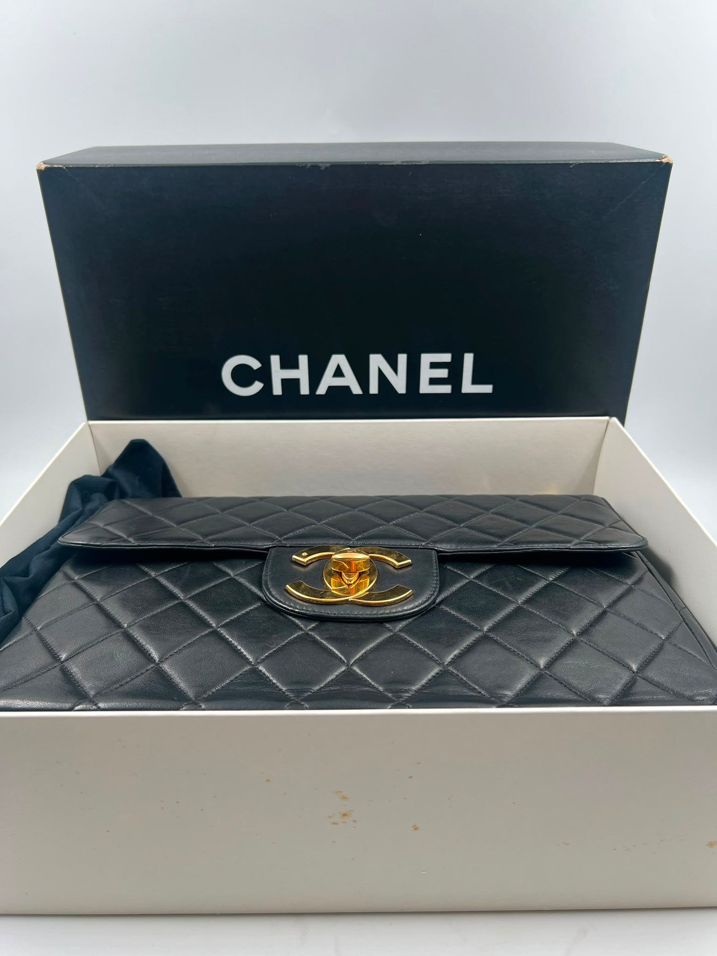 Chanel Single Flap Bag Jumbo schwarz vintage (1991-1994)