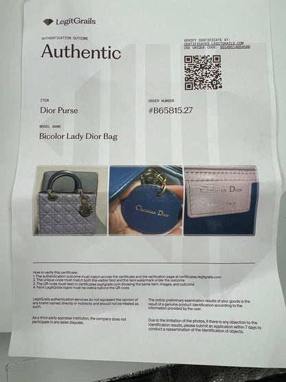 Lady Dior Bicolor Medium Tasche