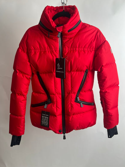 Daunenjacke, Moncler, rot/schwarz