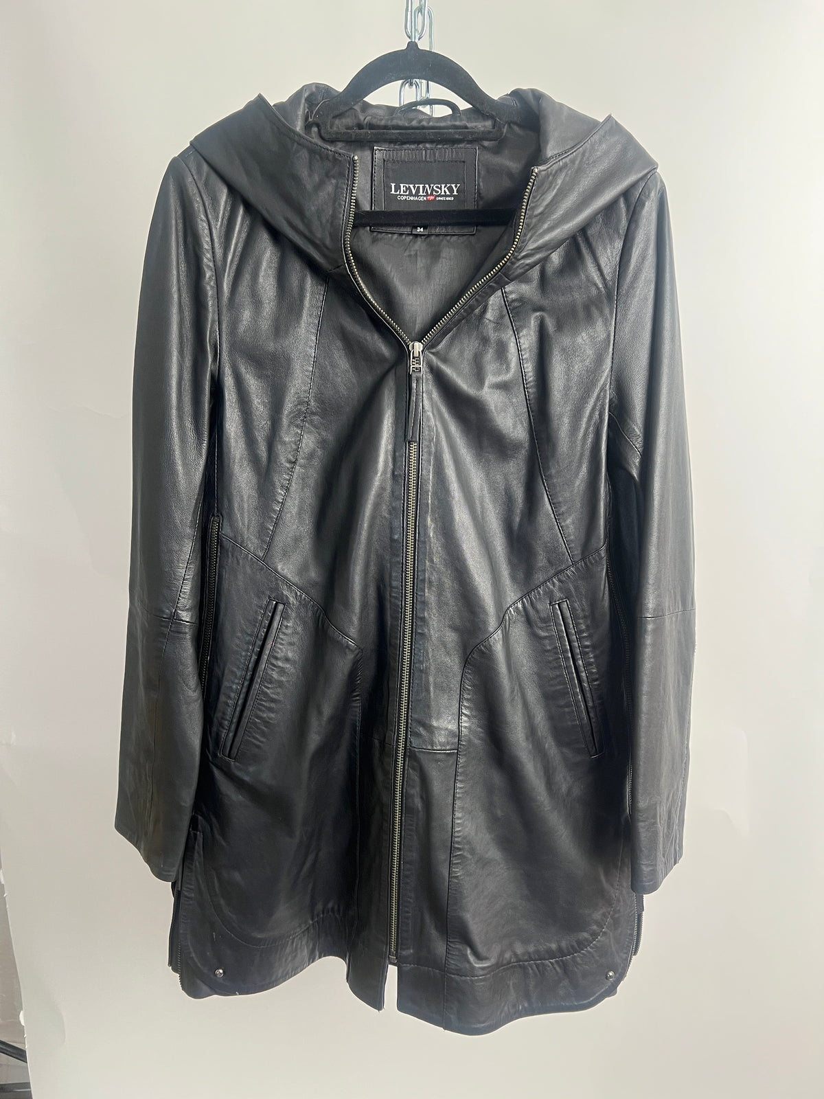 Lederjacke, Levinsky Copenhagen, schwarz