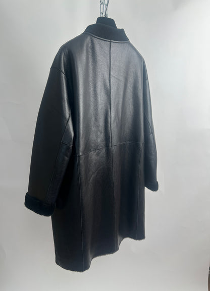 Ledermantel, Bongénie Grieder, schwarz