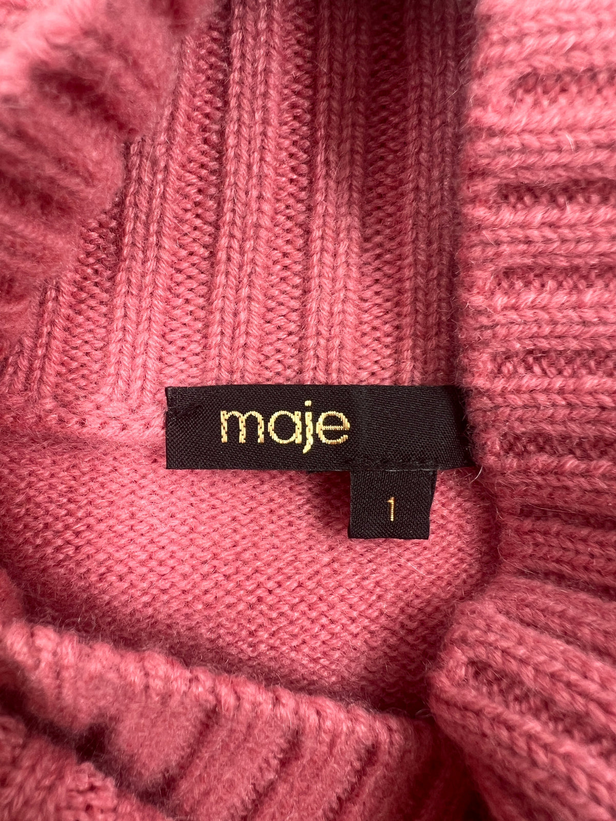 Rollkragenpullover, Maje, rosa