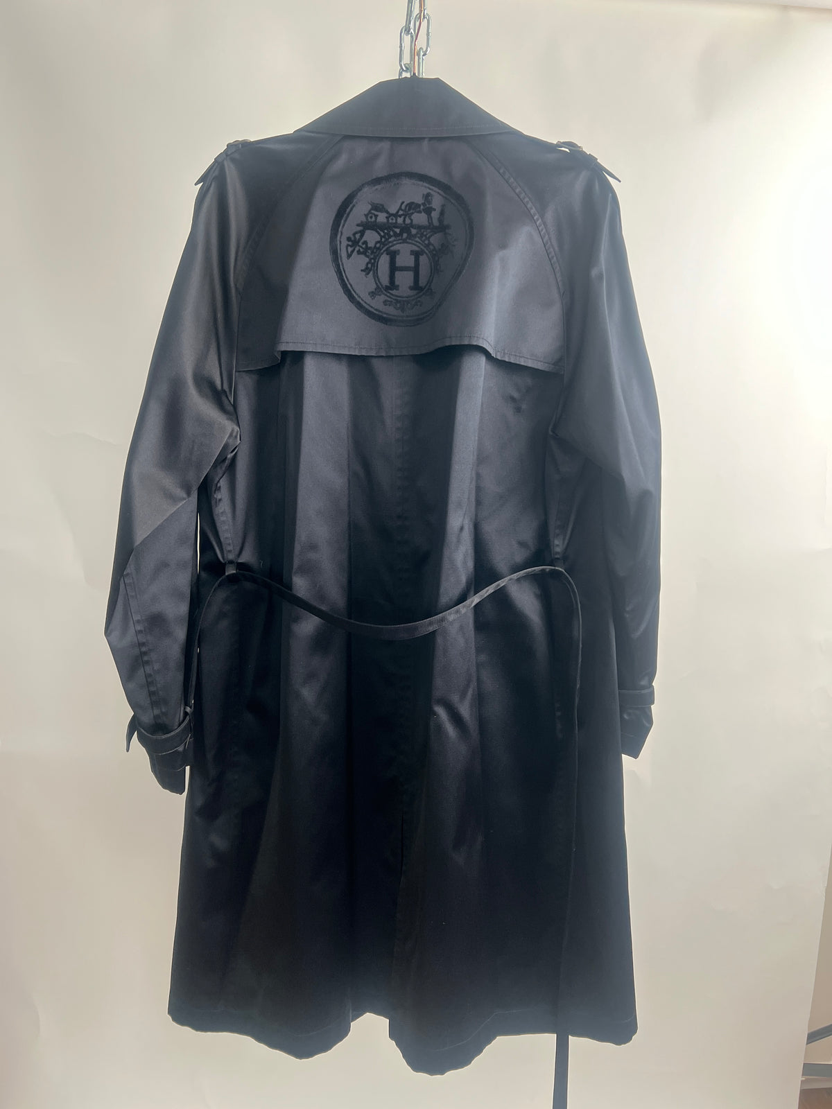 Trenchcoat, Hermès, schwarz