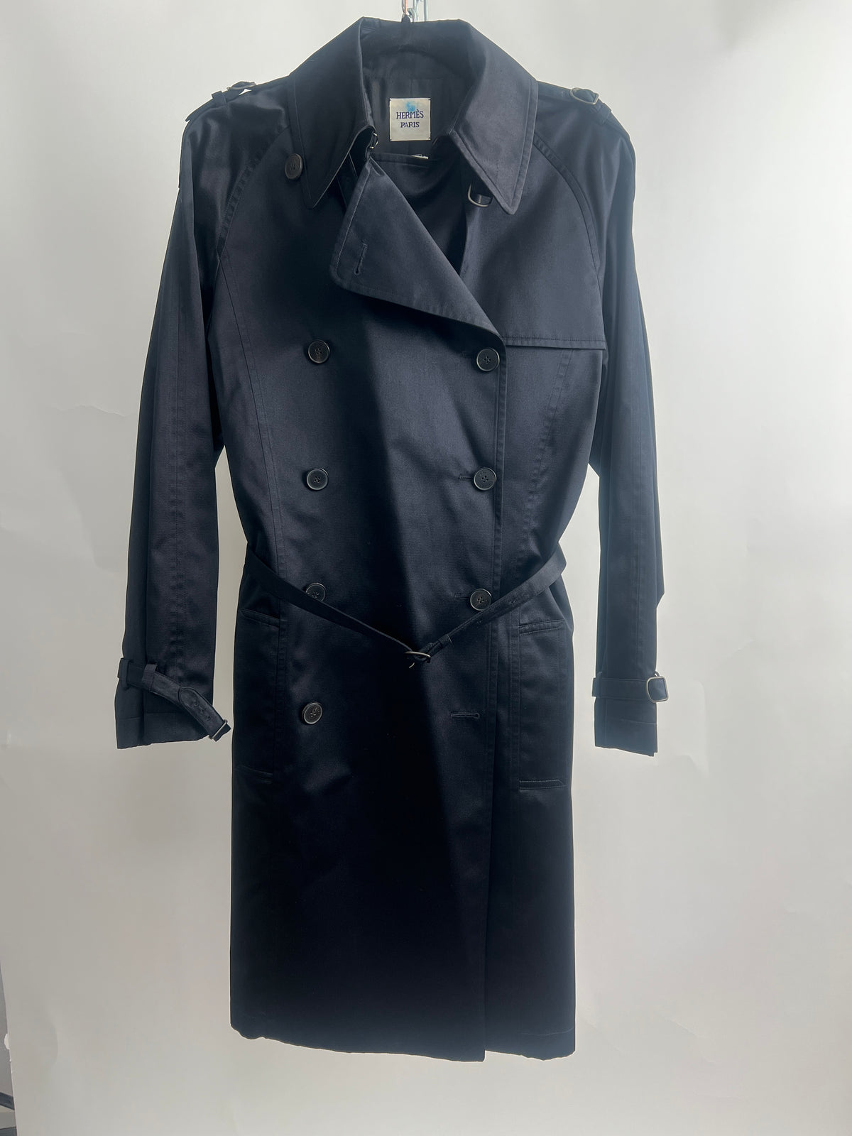 Trenchcoat, Hermès, schwarz