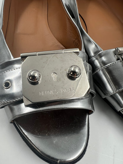 Sandalen, Hermès, silber