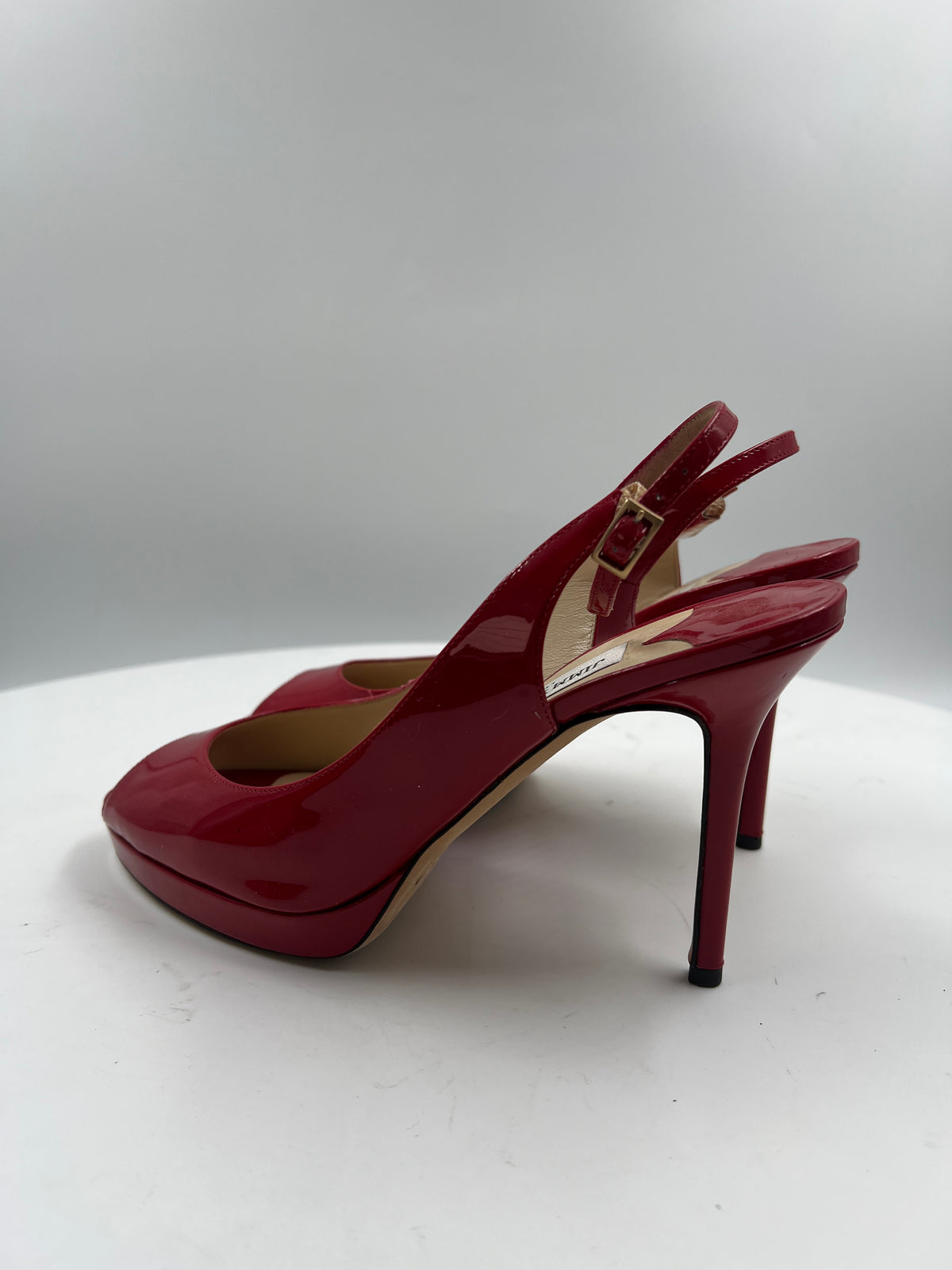 Peeptoe, Jimmy Choo, rot