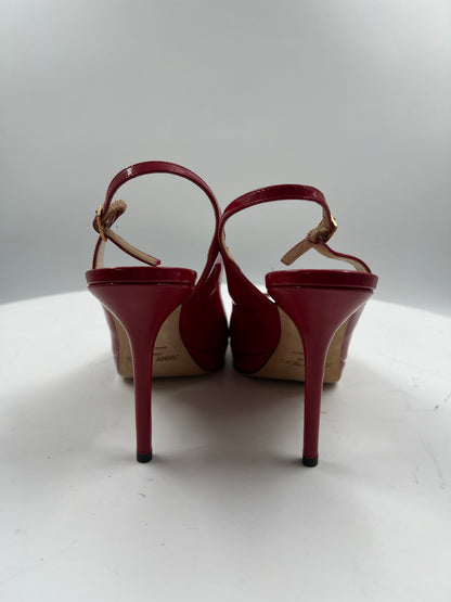 Peeptoe, Jimmy Choo, rot