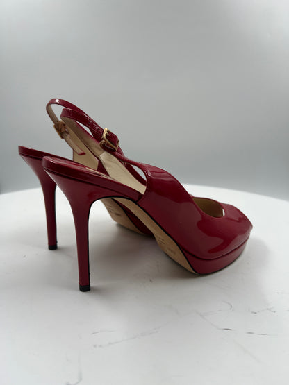 Peeptoe, Jimmy Choo, rot