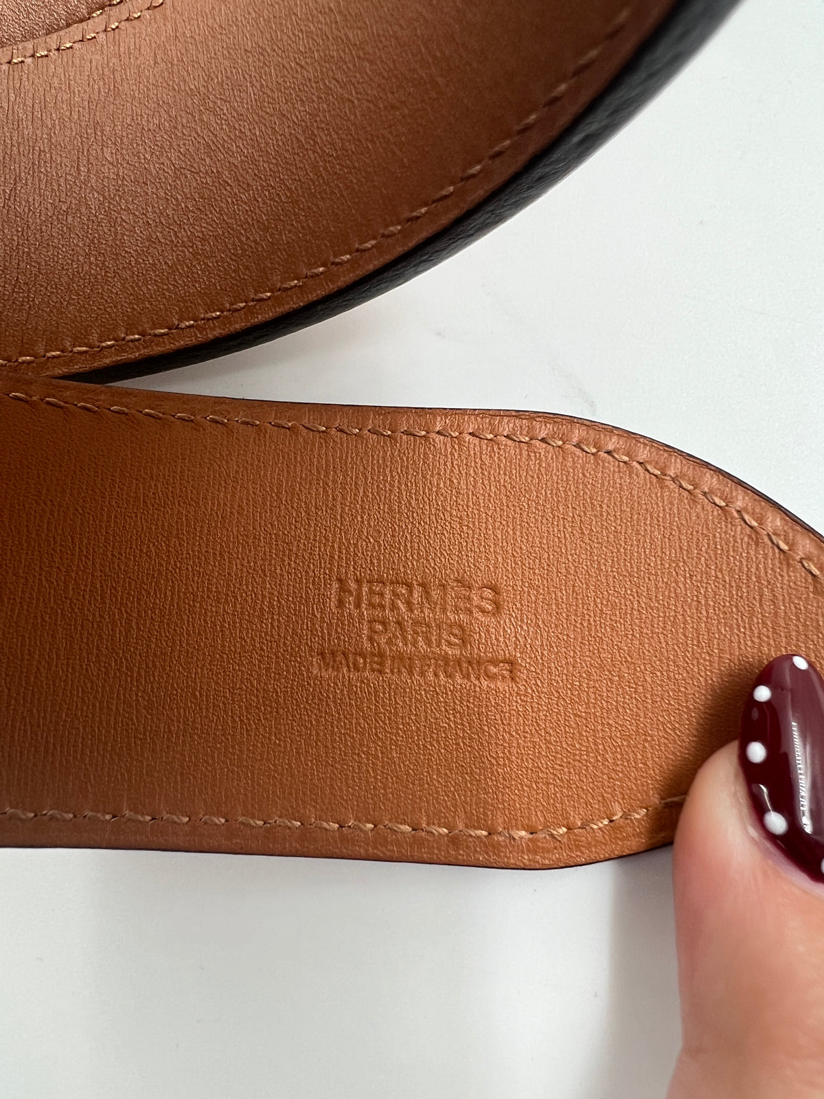 Gürtel, Hermès, cognac