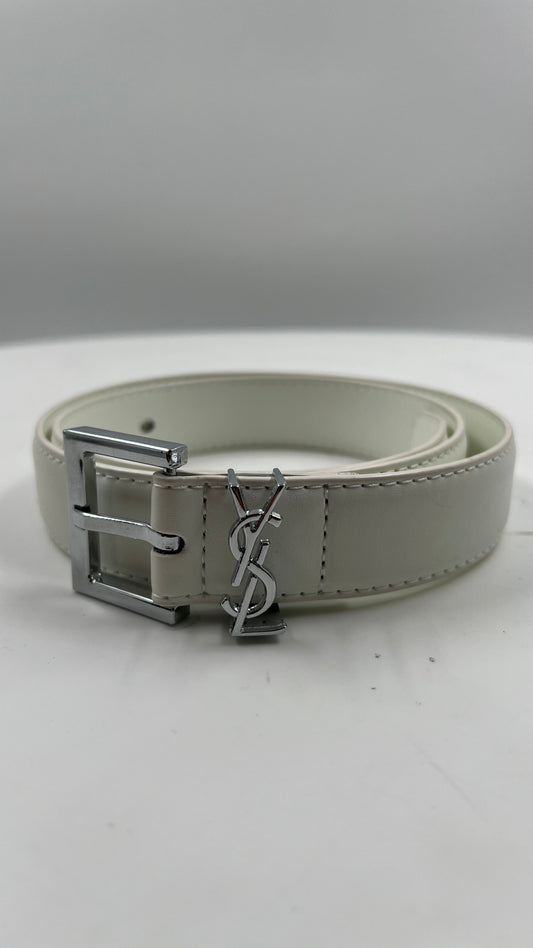 Gürtel, Yves Saint Laurent, weiss