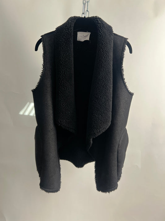 Weste, Velvet, schwarz